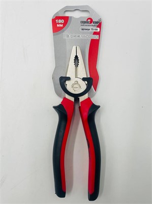 Пассатижи 180мм с красно-черной ручкой 75180