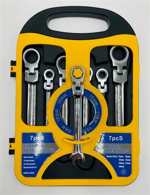 Комбинированные Ключи с трещоткой и шарниром 8-19 8007