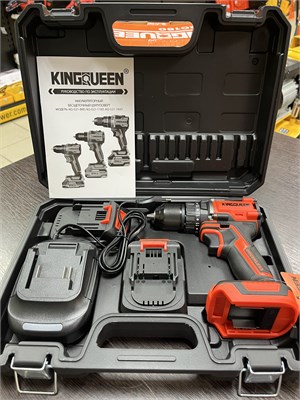 Шуруповерт KINGQUEEN 21В, 80 Нм, бесщеточный, ударный, патрон 13мм KQ-G21-80D